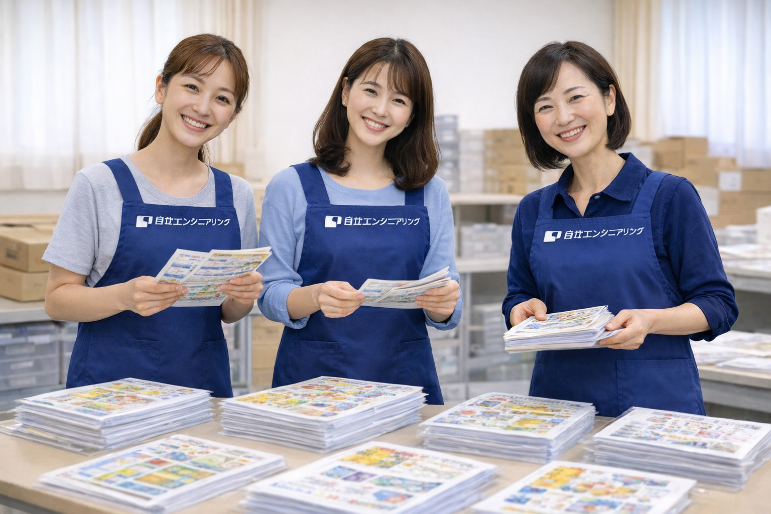 【カンタン】教材プリントのセット組み、封入、結束作業！