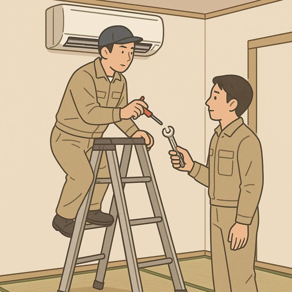 【期間限定/月23万↑】🔰初心者OK🔰エアコン修理の「補助」スタッフ募集🔧【20代~40代活躍中!】